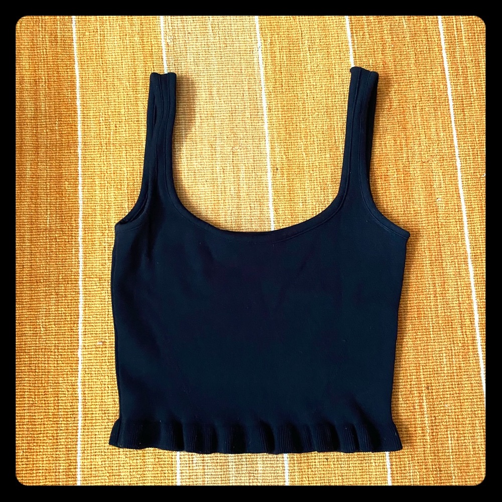 Zara Knit Crop Tank with Ruffles